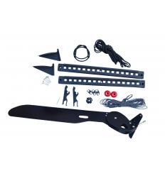 Rudder with pedal system and cables